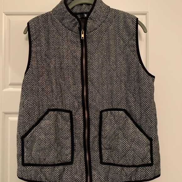 Jackets & Blazers - Black and white herringbone vest
